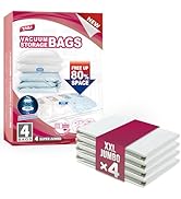 TAILI 4 Pack Vacuum Storage Bags for Comforter and Blankets, XXL Jumbo Vacuum Seal Bags for Beddi...