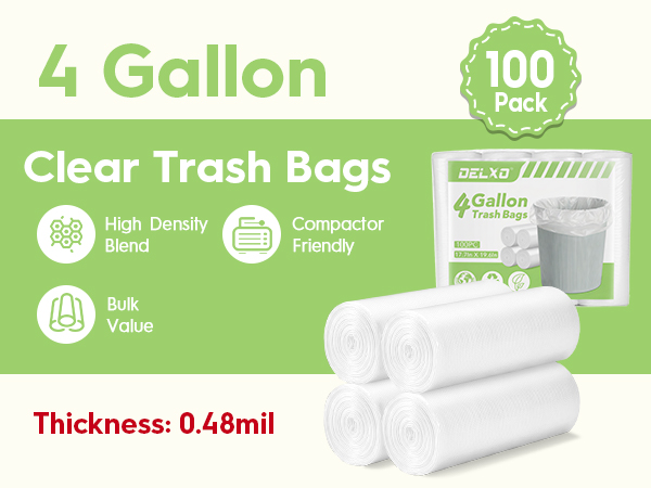 Small Trash Bags 4 Gallon