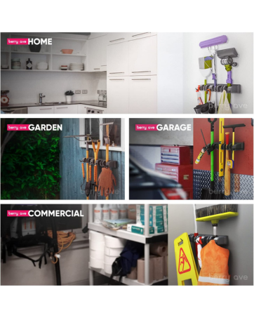 berry ave storage and organization broom holder grippers mop hanger drawer dividers separators