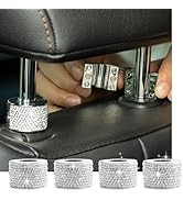 Rislobx 4PCS Magnetic Car Headrest Collars, Rhinestone Car Head Rest Collars Rings Decor, Bling C...