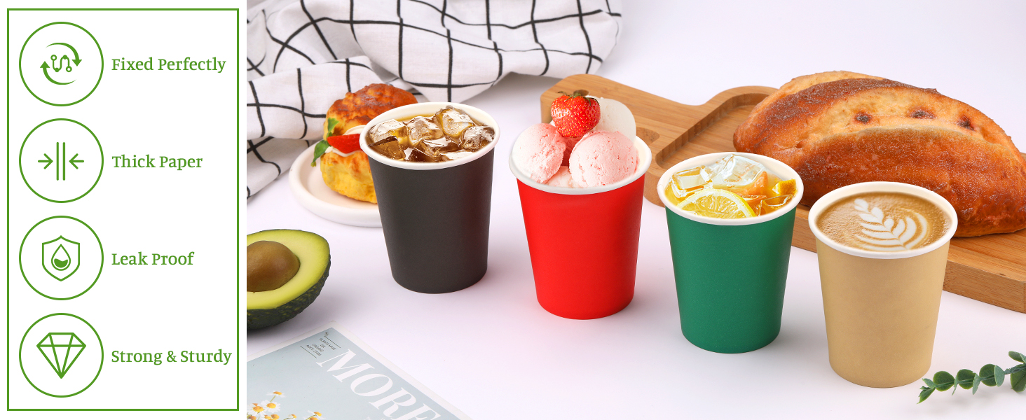 Fedmut 8OZ Paper Cups Disposable Party Cups