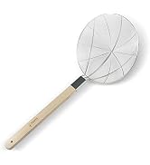 Tenta Kitchen Stainless Steel Large Wire Strainer Spider Strainer with Wooden Handle,11 inch Bask...