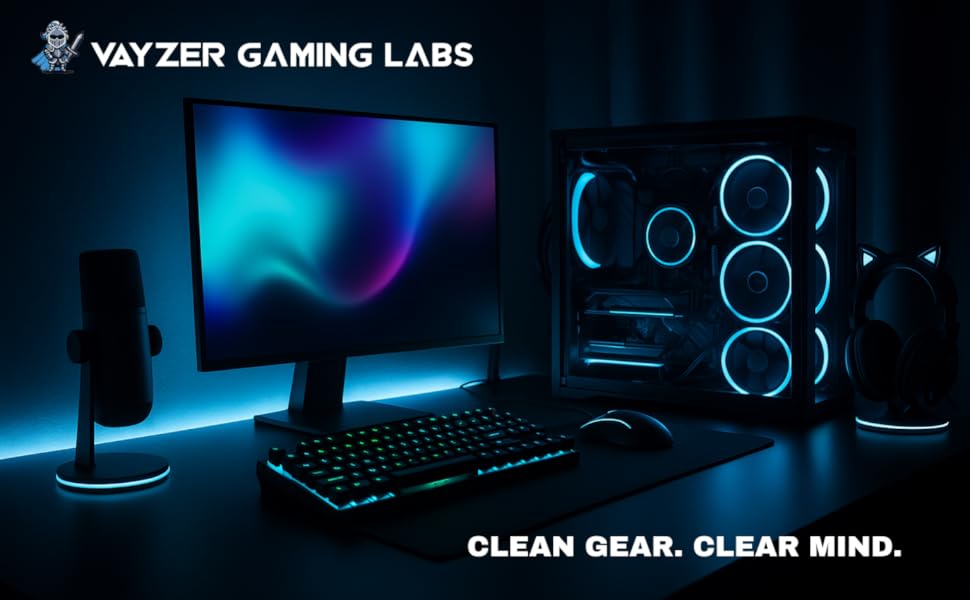 Alcohol-free gaming wipes for cleaning keyboards, mice, controllers, and PC accessories