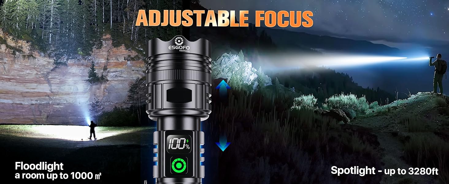 ESGOFO SUPER BRIGHT RECHARGEABLE FLASHLIGHTS HIGH LUMENS