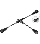 BTF-LIGHTING 5 PCS 3 Core 3 pin Black Plastics IP65 T Shape Tee Connctor 1 Male Ends 2 Female End...