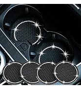 Valleycomfy 4PCS Bling Car Coasters, Universal Vehicle Bling Car Accessories -2.75 inch Silicone ...