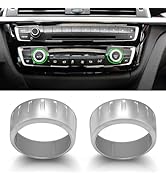 Jaronx Compatible with BMW Climate AC Knob Ring Covers for 1'F20 F21, 2'F22 F23, 3'F30 F31, 4'F32...