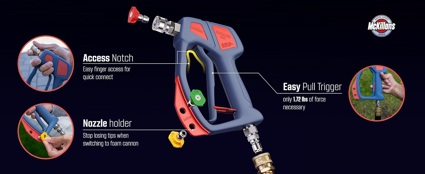 McKillans Short Pressure Washer Gun with Swivel