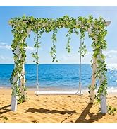 RAINFLOW 4PCS Faux Greenery Leaf Garland - 5.9Ft Artificial Monstera Leaves Vines, Tropical Palm ...