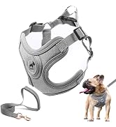 Dog Frenchie Harness with Leash Set, No Pull Adjustable Step in with Breathable Padded Vest Harne...