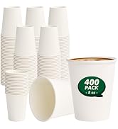 CELLURA 8 oz Paper Coffee Cups 400 Pack Disposable Hot Coffee Cup 8oz White To Go Cups for Coffee...