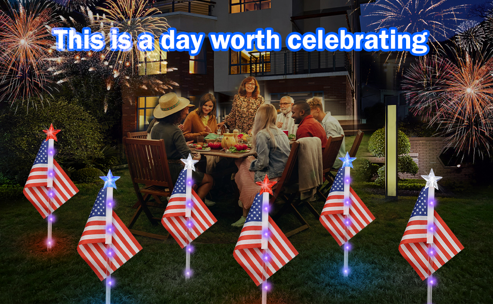 Patriotic Decorations July 4th Decor for Garden Yard Pathway