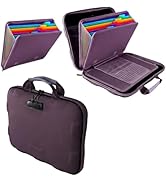 Fireproof Document Box, Hard Case Fireproof File Organizer Box with Lock and 13 Pocket Accordion ...