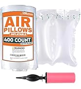 UML Brand 400 Count 4x8 inflatable Air Pillows for Shipping with Pump - Packaging Filler - Packag...