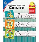 Carson Dellosa Grades 1-3 Beginning Traditional Cursive Handwriting Workbook, Writing Book With D...