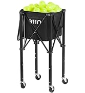 A11N Pickleball Tennis Ball Hopper - Sturdy Large Capacity Tennis Ball Basket Holds 120 Balls, Up...