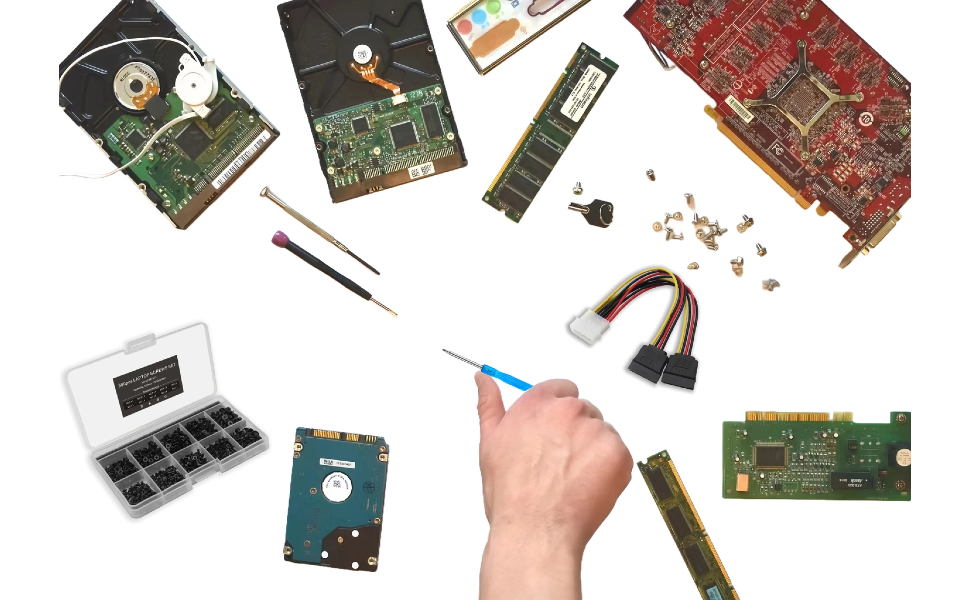 SATA 3.0 Data Cable, Power Splitter Cable, Mounting Screws Set, SSD HDD/Hard Drive Connection Kit