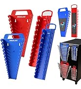 SWANLAKE 4-Pack Magnetic Wrench Organizer Toolbox Holder, 2PCS 15-Slot and 2PCS 12-Slot Wrench Or...