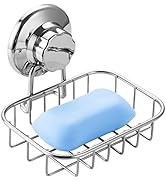 SANNO Vacuum Suction Cup Soap Dish Holder, Shower Soap Dish Saver Tray Bar Soap Sponge Holder for...