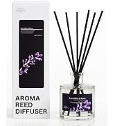 BITSOTA Reed Diffuser Set, Lavender & Rose 3.52 oz (100ml) Scented Diffuser with Sticks Home Frag...