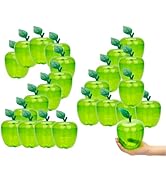 HANZE 24 Pack Large Plastic Green Apple Containers - Ideal for Teachers Appreciation, Gifts, and ...