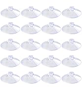 Pawfly 20 Pack Clear Suction Cups 1.8 Inch PVC Plastic Sucker Without Hooks for Home Decoration a...