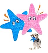 HGB Squeaky Dog Toys, Starfish No Stuffing Crinkle Dog Toys for Small Medium Breeds to Keep Them ...