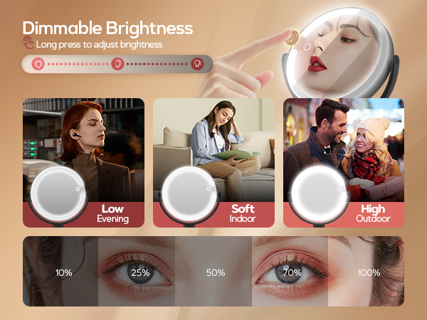 magnifying mirror with light 30x