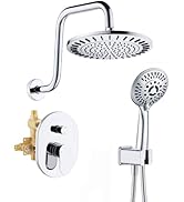 BRIGHT SHOWERS Shower Faucet Set, Shower System with Shower Valve Trim Kit, Double Handle Shower ...