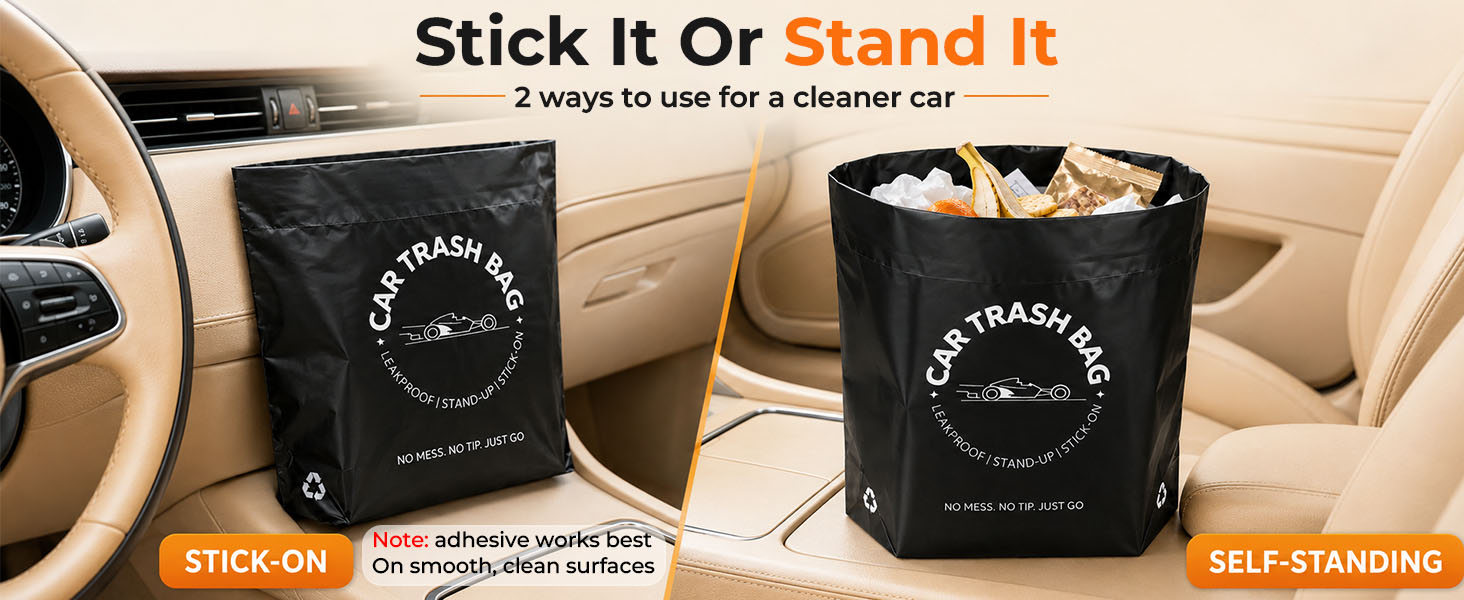 car trash bag and bin in one