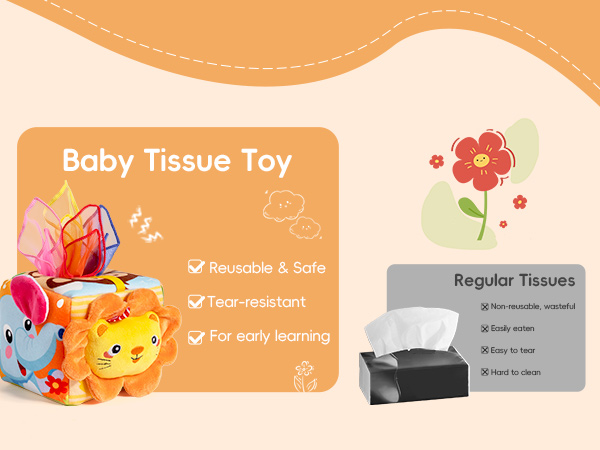 baby tissue toy for early learning