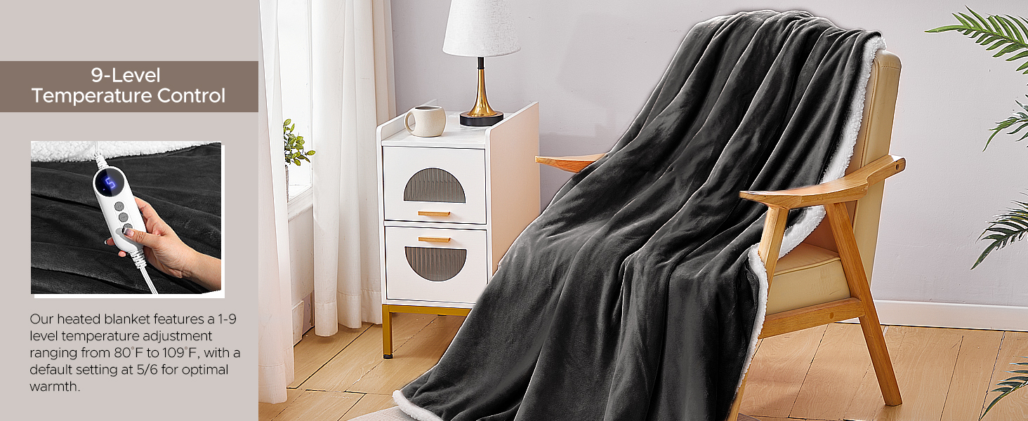 heated blanket dark gray