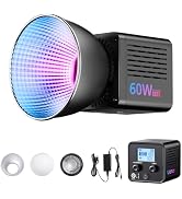 ULANZI C60RGB 60W RGB COB Video Light, Mini Bowens Portable LED Photography Continuous Output Lig...