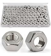 ZQZ 1/4"-20 Hex Nuts,130 Pack 304 (A2-70) Stainless Steel Hardware Nuts,Standard Inch Coarse Thre...