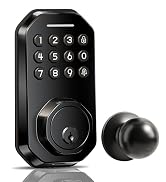 Ulecoce SL02 Smart Keyless Entry Door Lock with Knob Set, Matte Black | Keypad Deadbolt for Front...