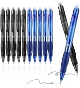 EUSOAR Erasable Gel Pens, 12 Pack (6 Black & 6 Blue) Erasable Pen 0.5mm Comfortable Grip, Dry Era...