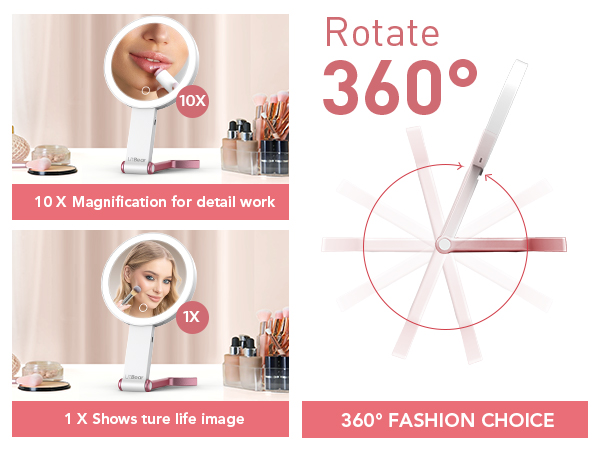 magnifying mirror with light