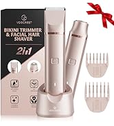 VG VOGCREST Electric Bikini Trimmer: 2 in1 Body Facial Hair Remover - Rechargeable Pubic Hair Sha...