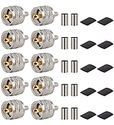 MOOKEERF PL-259 UHF Male Plug Crimp Coax Connector Adapter for RG58 LMR195 RG400 3D-FB KSR195 Cab...