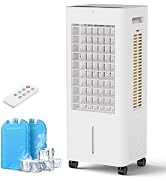 PNTCK 3-IN-1 Evaporative Air Cooler with 3 Speeds, 4 Modes, 12H Timer, Oscillation Swamp Cooler w...
