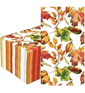50 Pcs Fall Guest Napkins Maple Leaves Paper Dinner Napkins Thanksgiving Disposable Bathroom Hand...