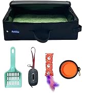 PetLike Travel Cat Litter Box, Leak-Proof Portable Litter Box, Collapsible Toilet Tray Carrier fo...