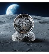 ZEERSHEE 3D Solar System Crystal Ball Night Light with Glow Resin Base 60mm Glass Ball Night Lamp...