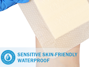 Waterproof, Breathable Foam Dressing with Thick Cushion Pad for Wound Care & Exudate Management