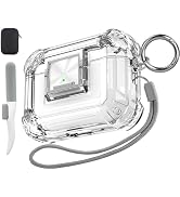 Valkit Compatible Airpods Pro 2nd/1st Generation Case Clear with Cleaner Kit & Lock, Soft TPU Air...