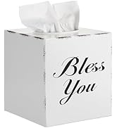 Sumnacon Tissue Box Cover Square, Bless You Tissue Holders, Decorative Tissue Box Holder Open Bot...