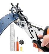 Leather Punch Tool for Belts - Leather Hole Punch Tool, Belt Hole Puncher for Leatheres, Belts, W...