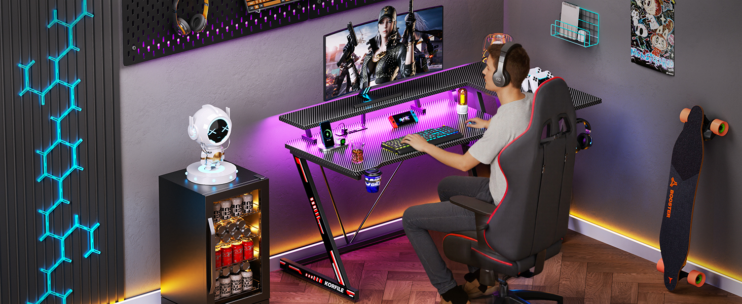 rgb gaming desk wooden gaming desk gaming desk corner gaming desk small space gaming desk 47 inch