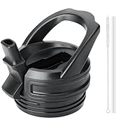 Bluwing Straw Lid for Yeti Rambler Water Bottle 18 26 36 64 oz, Replacement Lid with Handle and S...