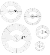 5PCS Circle Template Sewing Rulers Set, Clear Acrylic Quilting Template Rulers for Cutting Fabric...